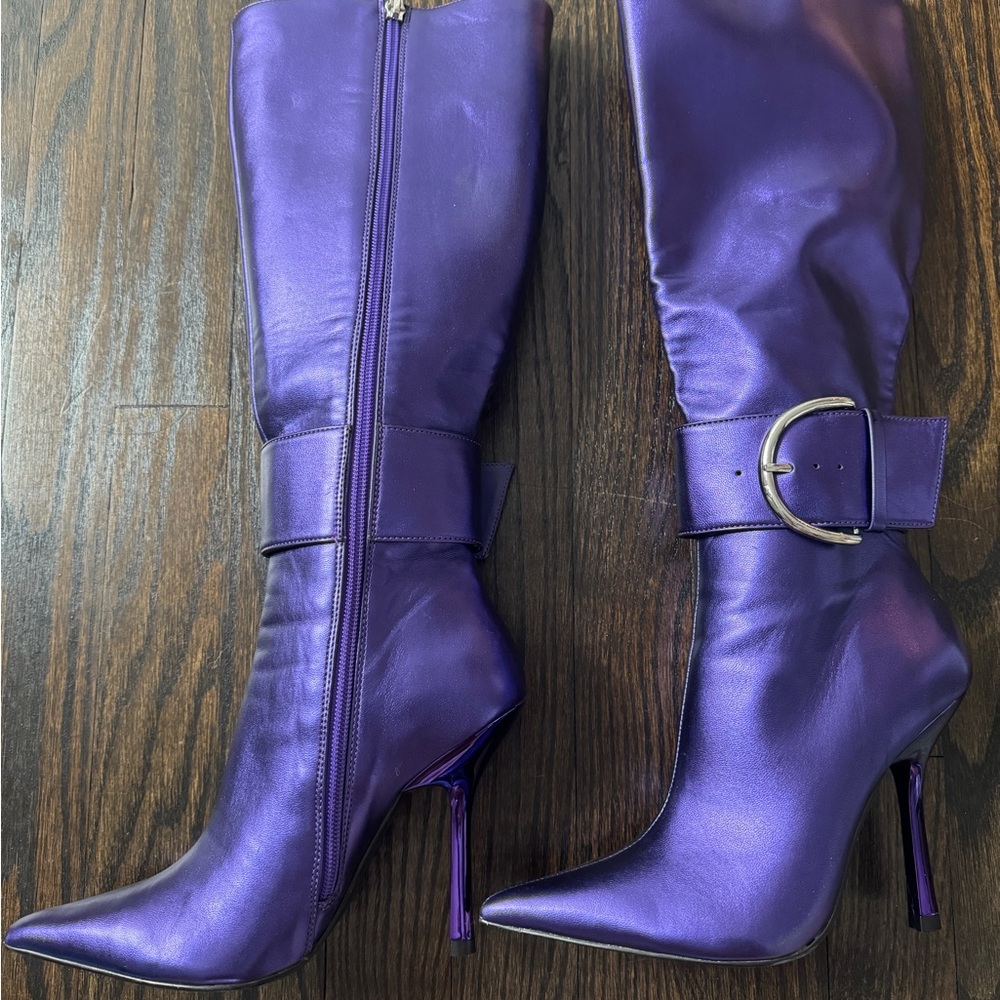 Steve Madden purple heeled boots